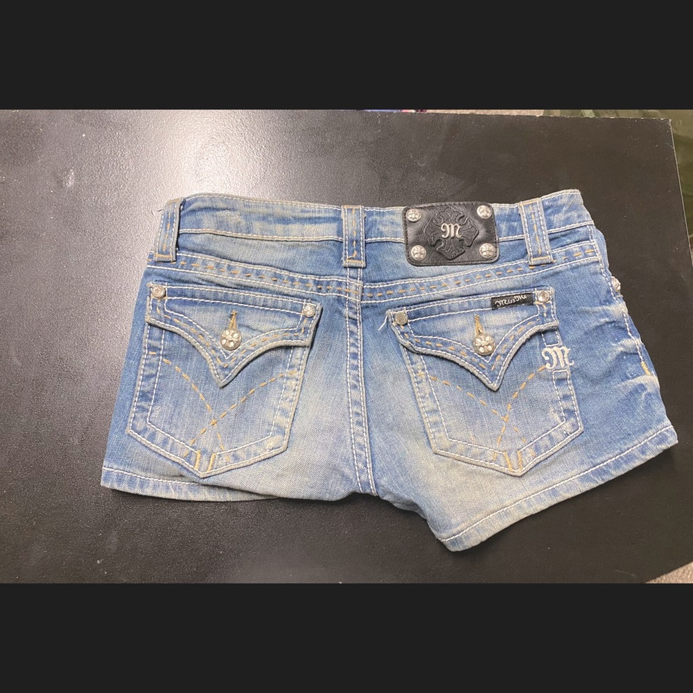 Miss Me light blue denim shorts